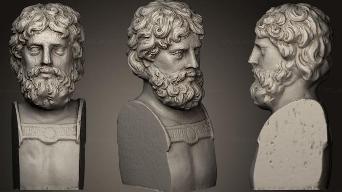 Бюсты и головы античные и исторические (Святой Петр, BUSTA_0496) 3D модель для ЧПУ станка